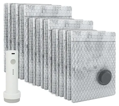 Produktbild von Solidchoice – 9 Vakuumbeutel für Kleidung mit Pumpe – Platzsparend