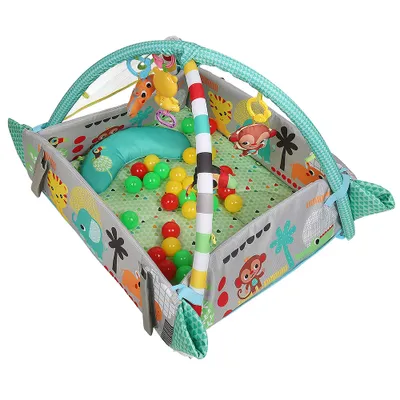 Produktbild von Krabbeldecke mit Spielbogen und 30 sensorischen Bällen Baby Matte interaktive Lernmatte