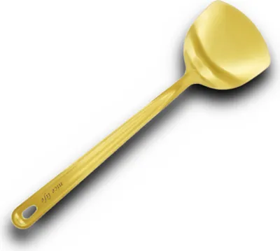 Produktbild von HOOZ Pfannenwender aus hochwertigem Edelstahl, spülmaschinenfestes Küchen Zubehör, robuster Küchenhelfer für Braten und Pfannengerichte (35 x 9,5 cm) (Gold)