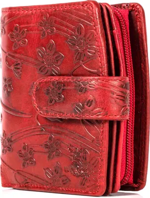 Produktbild von MATADOR | VALENCIA | Damen Leder Portemonnaie RFID Blumen Rot