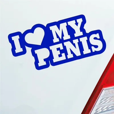 Produktbild von Auto Aufkleber I Love my Penis Lustig Spruch 15x7 cm Dunkelblau Sticker Heckscheibenaufkleber