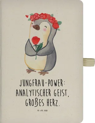 Produktbild von Mr. & Mrs. Panda Kladde Jungfrau Astrologie - Transparent - Geschenk, Journal, Geburtstagsgeschenk, Tierkreiszeichen, Tagebuch, notizbuch, Sternzeichen, Reisetagebuch, A5