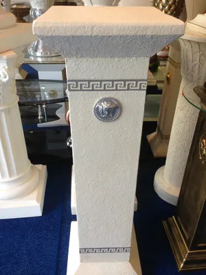 Produktbild von Säule Mäander Style Beistelltisch Marmoriert Dekosäule 100 cm Griechische Antik Retro Rokoko Säule Barock Blumenständer Podest Handbemalt