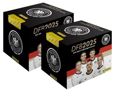 Produktbild von DFB 2025 - 125 Jahre Fußballgeschichte - Sammelsticker - 2 Displays (72 Tüten)