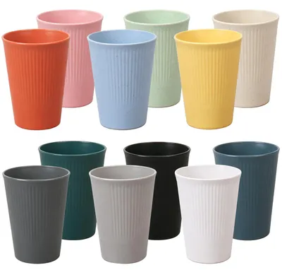 8 Trinkbecher 320 ml bunt PP mikrowellengeeignet spülmaschinenfest