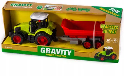 Produktbild von Großer Grüner Traktor mit Anhänger & Sound - Realistisches Landwirtschaftsspielzeug