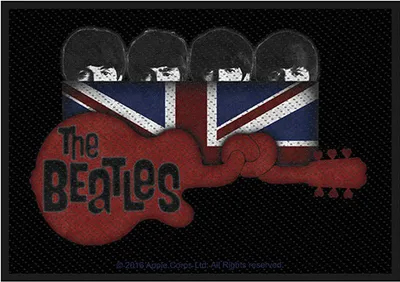 Produktbild von The Beatles Guitar & Union Jack Aufnäher zum Aufnähen 100 x 50 mm
