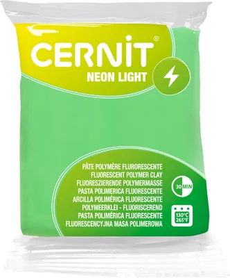 Produktbild von Cernit Polymer Clay Neon Light Polymer-Ton Green 56 g