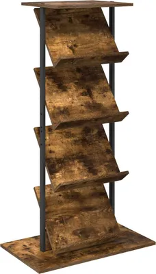 Zdjęcie produktu dla vidaXL Stojak na czasopisma z wędzonego dębu 68 x 40 x 123,5 cm Materiał drewnopochodny