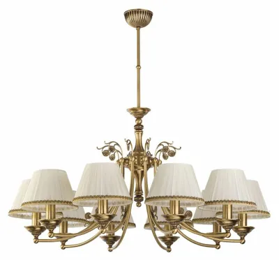 Zdjęcie produktu dla Casa Padrino żyrandol barokowy mosiądz z patyną / kremowy Ø 83 x wys. 70 cm
