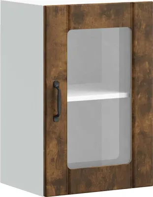 Produktbild von "SALE 2026"Küchen-Hängeschrank - Hängeschrank für Küche - Buffetschrank mit Glastür Lucca Räuchereiche - Aufbewahrungsschrank DE4850135
