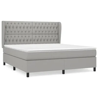 Immagine prodotto di vidaXL Letto a molle con materasso grigio chiaro 180x200 cm in tessuto