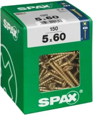 Obrázok produktu pre SPAX 4081020500608, Skrutka, Oceľ, Zinok, Drevo, plochá hlava, Krížový, Žltá