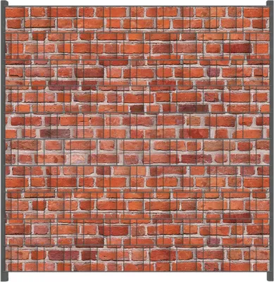 Produktbild von Wallario Zaunsichtschutz mit Motiv Rote Ziegelsteinwand - Backsteine für Ein- und Doppelstabmatten Zäune in der Größe 200 x 200 cm
