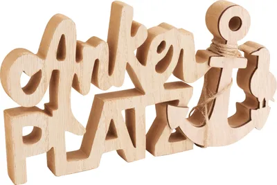 Produktbild von VBS Holz-Schriftzug "Ankerplatz", MDF-Holz furniert