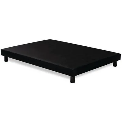 Produktbild von Gepolsterter Lattenrost 140 x 190 cm – Schwarzes Massivholz + Füße