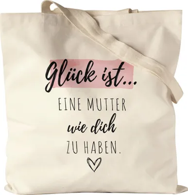 Produktbild von Glück Ist Eine Mutter Wie Dich Zu Haben Jutebeutel Stoffbeutel Canvas Muttertag Geschenk Danke Sagen Beste Mama