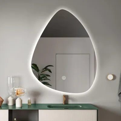 Immagine prodotto di Specchio da bagno illuminato a LED design a forma di goccia 70x90cm Vmidur XL