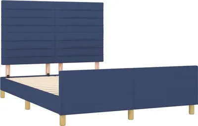 Produktbild von vidaXL Bettgestell ohne Matratze Blau 140x200 cm Stoff
