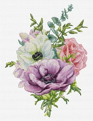Produktbild von Luca-S Kreuzstich Set "Anemone", Zählmuster, 15x21cm