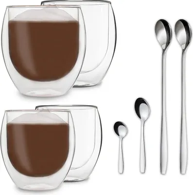 Produktbild von DUOS Jumbo doppelwandiges Thermoglas 2x 310ml & 410ml Edelstahl-Löffel