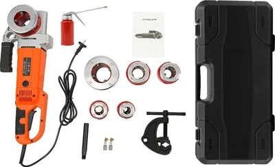 Image de Fileteuse électrique pour tubes - Fileteuse de 2 300 W - Portable - 6 têtes de filetage de 1,27 à 5,08 cm - Alimentation secteur CA - Pour le métal
