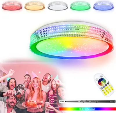 Obrázok produktu pre Stropné svietidlo XINZI 60 W LED stmievateľné, stropné svietidlo RGB s diaľkovým ovládaním, akrylové svietidlo s kamienkami hviezdnej oblohy (sivé)