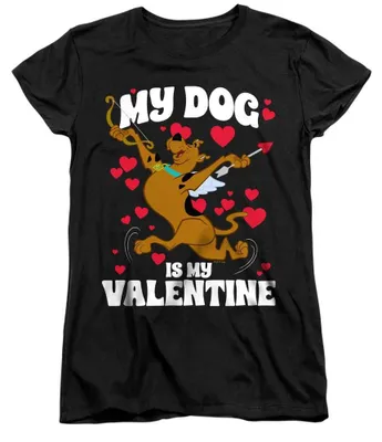 Produktbild von Scooby Doo - "My Dog Is My Valentine" T-Shirt für Damen, Anliegend TV36117 (XL) (Schwarz)