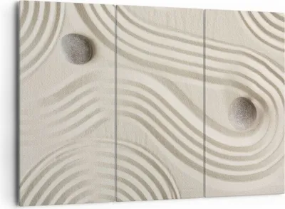 Produktbild von Bild auf Leinwand - Leinwandbild - 3 Teile - Steine Figuren Sand - 165x110cm - Wand Bild - Wanddeko - Wandbilder - Leinwanddruck - Bilder - Wanddekoration - Leinwand bilder - Wandbild - CE165x110-5127
