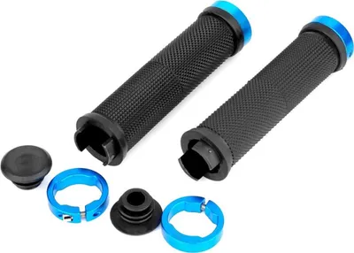 Produktbild von Bayli Fahrrad Lenkergriffe  | ergonomische Schraubgriffe | Fahrradgriff für Lenker | Griffe Soft-Grip für MTB, BMX, Citybike, Rennrad  | Farbe Blau - Schwarz
