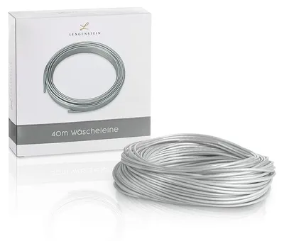 Wäscheleine 40 m, 3 mm Ø, reißfest, Polyesterkern, grau