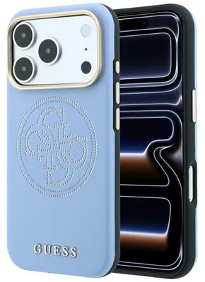 Produktbild von Hülle Guess mit Perforationen für iPhone 18 Pro Max / 17 Pro Max, hellblau