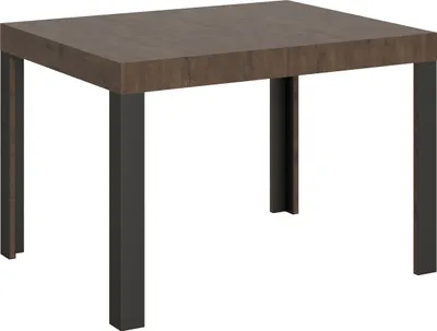 Produktbild von Ausziehbarer Tisch 80x120/204 cm Walnusslinie mit anthrazitfarbenem Gestell