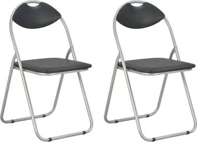 Produktbild von Best Möbel Klappbare Esszimmerstühle 2 Stk. Schwarz Kunstleder - Esszimmerstühle CL3295605 1parcel
