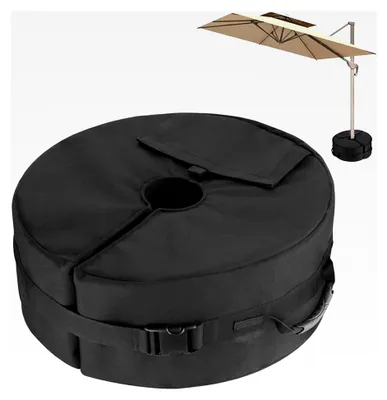 Produktbild von Sonnenschirmständer mit Sandsack-Beschwerung, Outdoor Sonnenschirmständer befüllbar, runde Sandsäcke für Schirmständer, bis zu 40 kg Sand