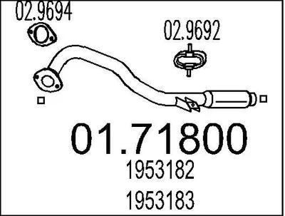 Produktbild von MTS Abgasrohr Auspuffrohr für NISSAN TERRANO II (R20) Hinten 01.71800