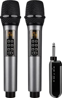 Produktbild von INF Kabelloses Mikrofon im 2er-Pack / Bluetooth Reverb mit Android-Anschlusskabel Schwarz