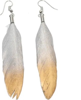 Produktbild von 1 Paar Feder Ohrhänger Boho Ohrringe in der Farbe Gold und Silber