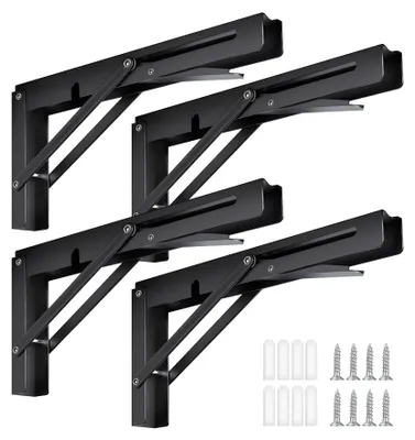 Klappbare Wandkonsole 400 mm, 100 kg Belastbarkeit, schwarz