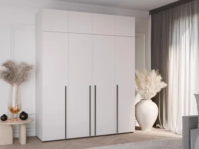 Produktbild von Drehtürenschrank DOMINO 200 cm mit Aufsatz 4-türig Schlafzimmer Wohnzimmer Kaschmir