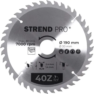 Produktbild von Scheibe Strend Pro TCT 190x2.4x30/20 mm 40T, für Holz, Sägeblatt, SK-Zähne