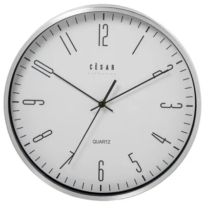 Wanduhr aus Aluminium, eloxiert, 30 x 4 x 30 cm