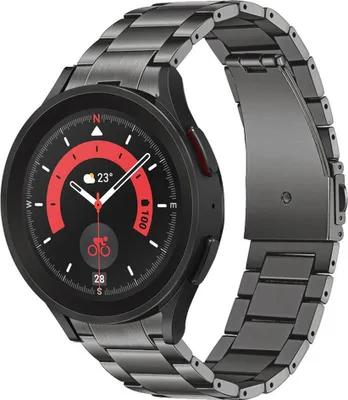 Produktbild von Strap-it Titanarmband - Kompatibel mit Samsung Galaxy Watch 5 Pro Armband Ersatzarmband - Titanium - Hochwertiges Material - für Samsung Galaxy Armband Graphit