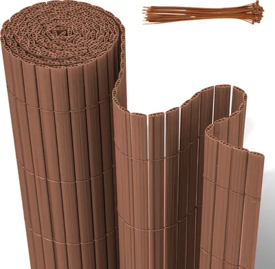 Produktbild von Aopunly PVC Sichtschutzmatte Sichtschutzzaun Balkon Windschutz Sichtschutz für Zaun Braun 100x700cm