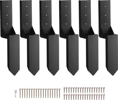 Produktbild von VEVOR Reparaturset für Zaunpfostenanker 6er-Pack Innendurchmesser 8,9 x 8,9 cm Stützpfosten aus Stahl für Zaunpfosten Anker-Erdspieß zur Reparatur von geneigten gebrochenen Holzzaunpfosten Umhüllung