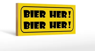 Produktbild von Holzschild Spruch 27x10cm Bier her Bier her