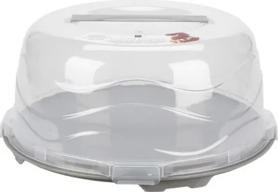 Produktbild von Tortenhaube grau 33x16cm Kuchenbox Kuchenhaube Tortenbehälter Kuchenbehälter Tortenglocke