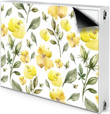 Produktbild von Magnet Heizkörperabdeckung Heizkörperverkleidung Verkleidung Abdeckung 100x60 cm  - Gelbe Blumen
