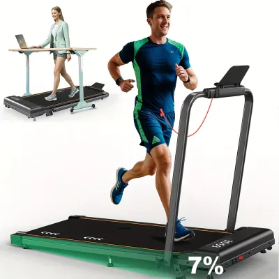 Image de Tapis de course compact avec moteur de 2,25 chevaux - Tapis de course électrique avec vitesse réglable jusqu'à 6 km/h
