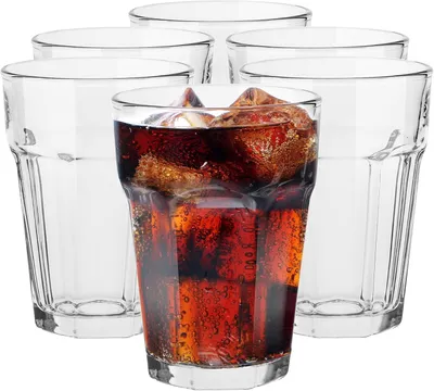 Obrázok produktu pre Alva Longdrink poháre Sada 6 koktailových pohárov 425 ml Kávové poháre Číre sklo Macroni poháre Sada